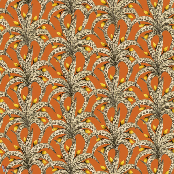Afrika Damask wallpaper-Cole & Son-Tangarine & Marigold-Roll-Selected Wallpapers-Interiors