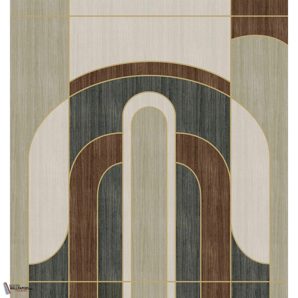 Alcoves Tapete-Casamance-Grege/Vert de Gris-Set-Selected Wallpapers-Interiors