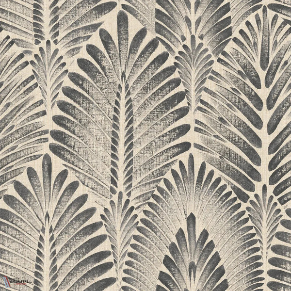 Alisio wallpaper-Casamance-Sable/Anthracite-Roll-Selected Wallpapers-Interiors