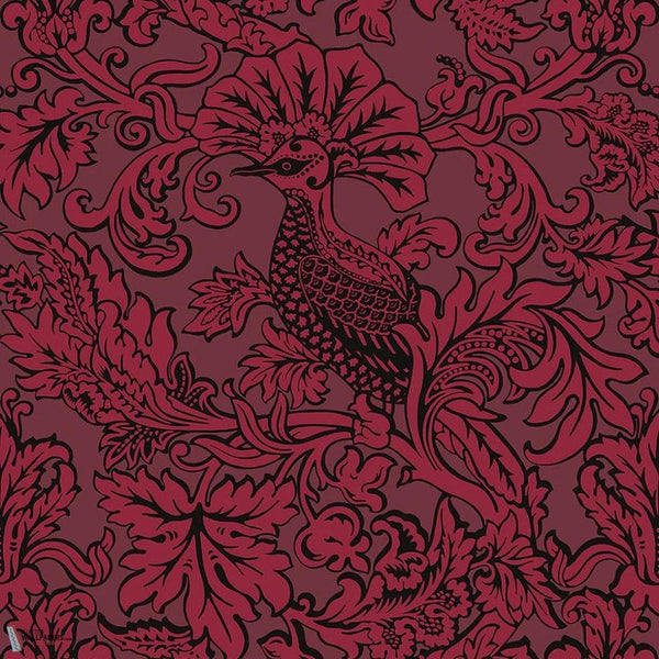 Balabina wallpaper-Cole & Son-Red on crimson-Roll-Selected Wallpapers-Interiors