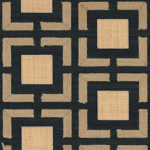 Biancavilla wallpaper-Casamance-Noir Sable-Roll-Selected Wallpapers-Interiors