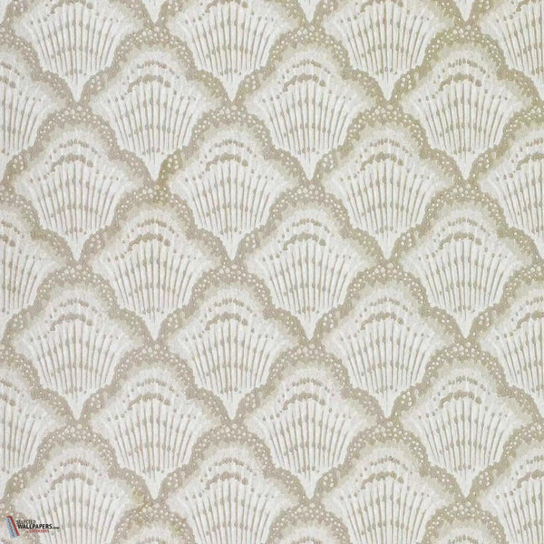 Calico Shell wallpaper-1838 wallcoverings-Ivory-Roll-Selected Wallpapers-Interiors