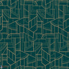 Cinétique-Casamance-wallpaper-Vert Canard/Dore-Roll-Selected Wallpapers