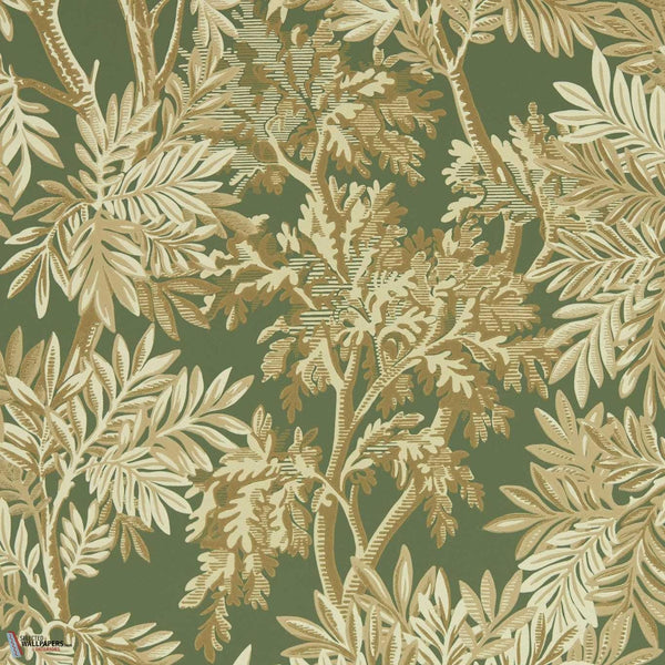 Tapestry trees wallpaper-Sanderson-Woodland green-Roll-Selected Wallpapers-Interiors