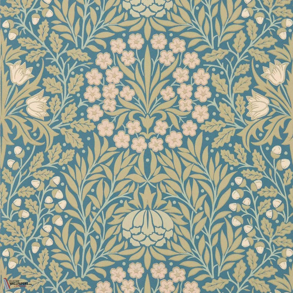 Daisy & Oak wallpaper-Morris & Co-Powder Blue/Blush-Roll-Selected Wallpapers-Interiors