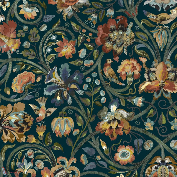 Gaia wallpaper-House of Hackney-Midnight-200 cm-Selected-Wallpapers-Interiors