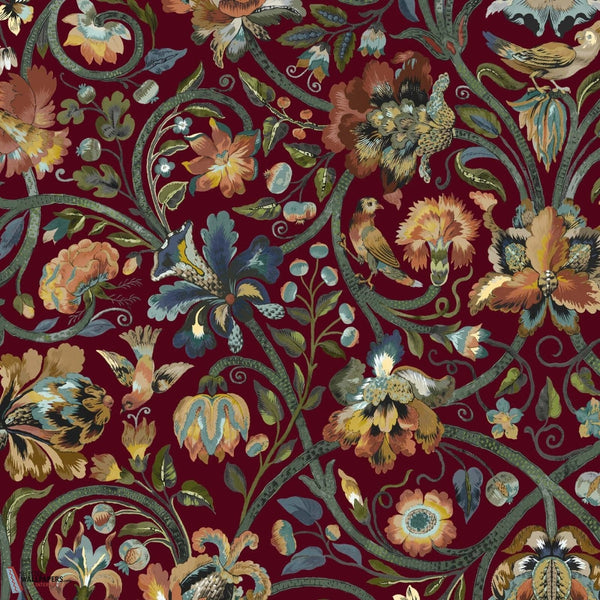 Gaia wallpaper-House of Hackney-Vermillion-200 cm-Selected-Wallpapers-Interiors