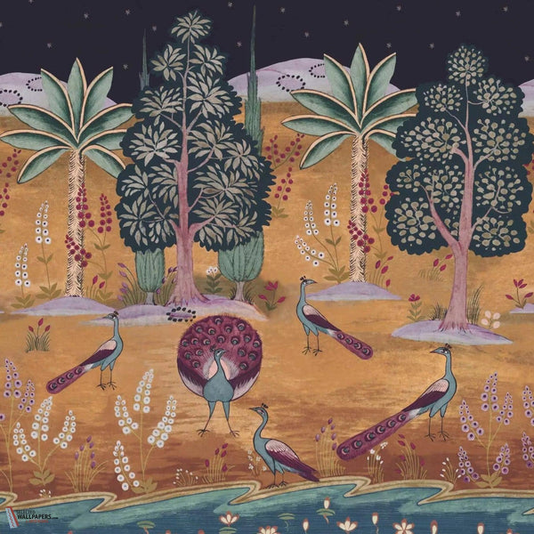 Garland of Ragini wallpaper-1838 wallcoverings-Night-Set-Selected Wallpapers-Interiors