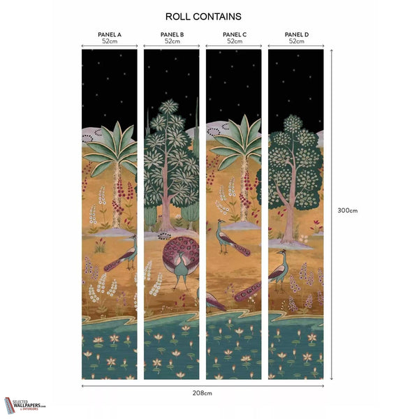 Garland of Ragini wallpaper-1838 wallcoverings-Selected Wallpapers-Interiors