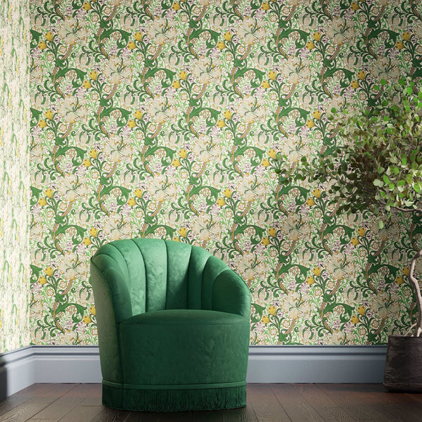 Golden Lily-wallpaper-Morris & Co-Selected-Wallpapers-Interiors