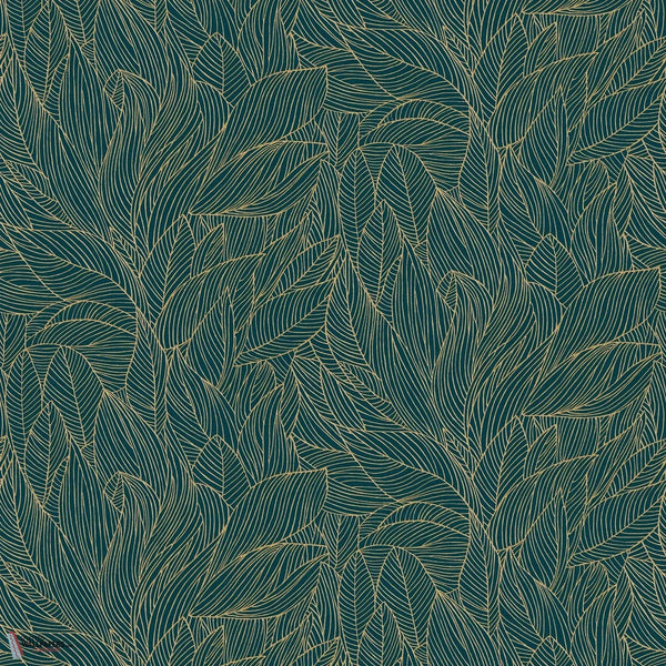 Hosta wallpaper-Casamance-Marine/Dore-Roll-Selected-Wallpapers-Interiors