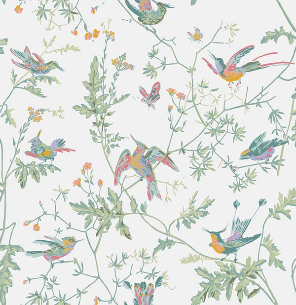 Hummingbirds-Cole & Son-Pastel-Roll-Selected-Wallpapers-Interiors