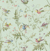 Hummingbirds-Cole & Son-Multi Old Olive on Duck Egg Mica-Roll-Selected-Wallpapers-Interiors