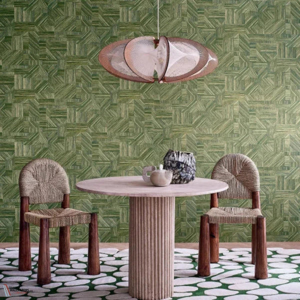 Imbrication wallpaper-Casamance-Selected-Wallpapers-Interiors