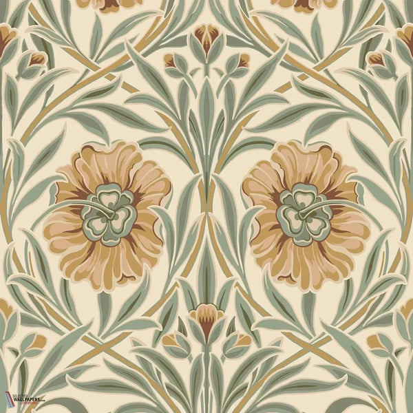 Isadora wallpaper-Casamance-Ivoire/Celadon-Roll-Selected Wallpapers-Interiors