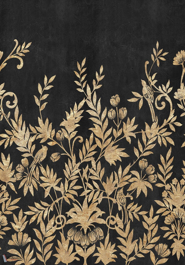 Jardin de Diane wallpaper-Casamance-Noir/Dore-Set-Selected-Wallpapers-Interiors