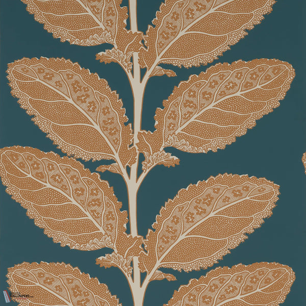 Lacinato wallpaper-Thibaut-Ochre and mineral-Roll-Selected Wallpapers-Interiors