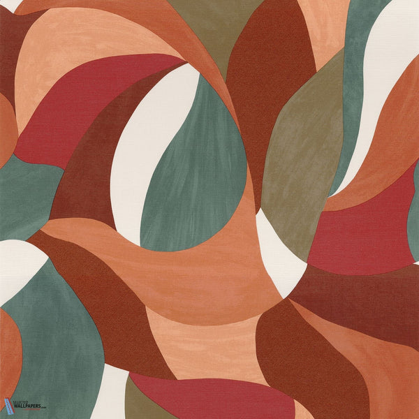Mandorla-Tapete-Casamance-Orange Brulle/Vert Imperial-Rolle-76200304-Selected Wallpapers