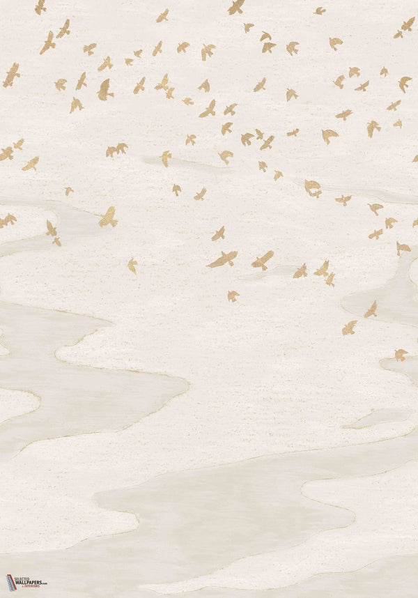 Migration behang-Casamance-Ivoire/Dore-Set-Selected-Wallpapers-Interiors