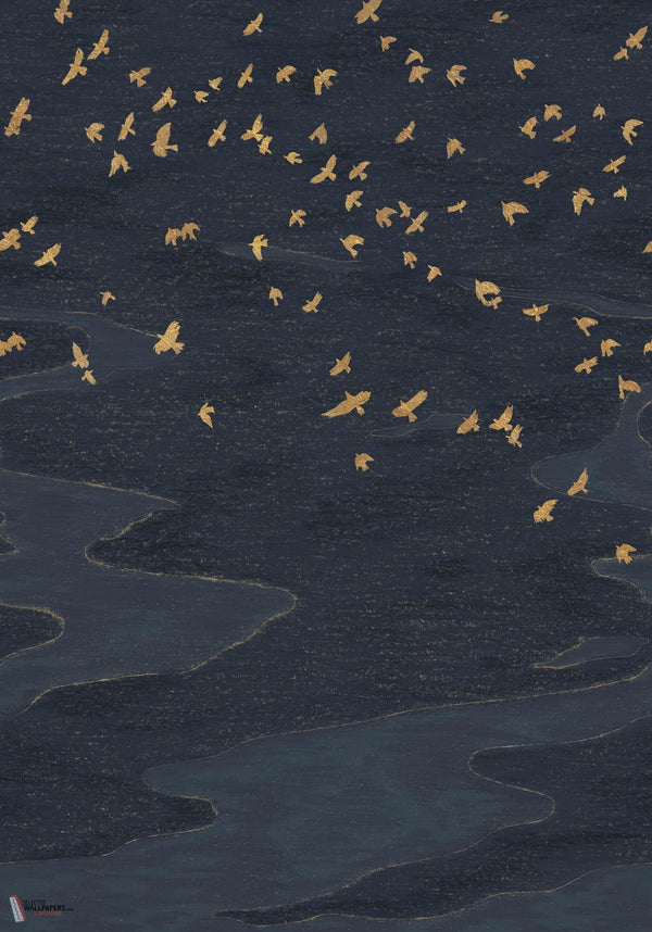 Migration behang-Casamance-Marine/Dore-Set-Selected-Wallpapers-Interiors