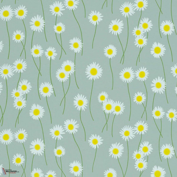 Moon Daisies Tapete-Little Greene-Celestial Blue-Rolle-Selected Wallpapers-Interiors