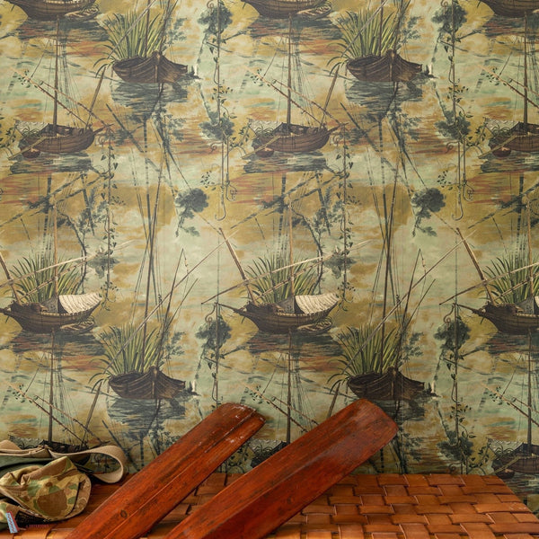 Moored Boats Tapete-Mind the Gap-Selected-Wallpapers-Interiors