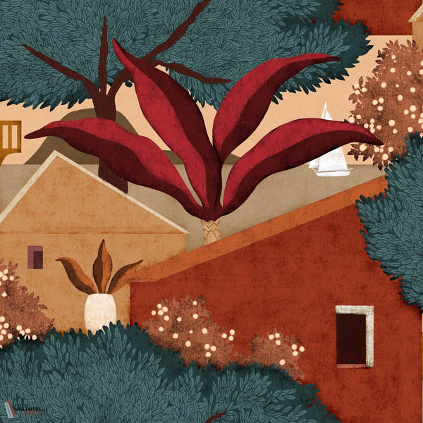 Nopoló wallpaper-Coordonne-Terracotta-Roll-Selected Wallpapers-Interiors