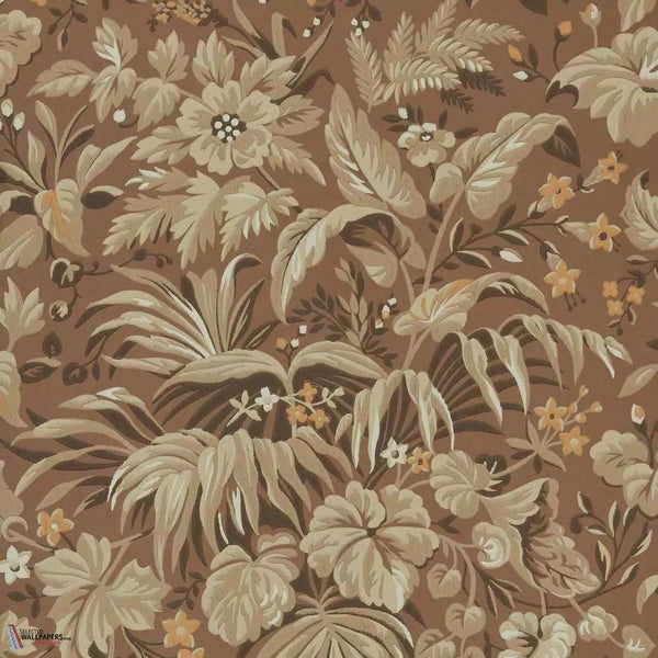 Palmette wallpaper-1838 wallcoverings-Clay brown-Roll-Selected Wallpapers-Interiors