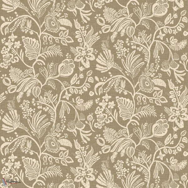 Pastel Tapete-Casamance-Kaki clair-Rolle-Selected Wallpapers-Interiors