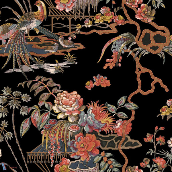 Sacred Pheasants-Coordonne-wallpaper-Onyx-Non Woven-Selected-Wallpapers-Interiors