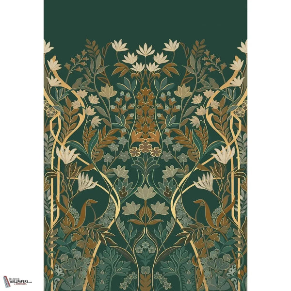 Salon des Miroirs wallpaper-Casamance-Petrole/Dore-Set-Selected Wallpapers-Interiors