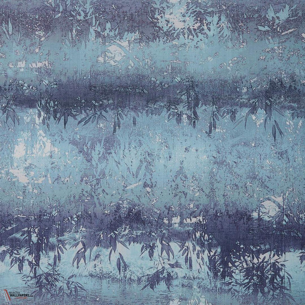 Serenity wallpaper-1838 wallcoverings-Indigo-Roll-Selected Wallpapers-Interiors