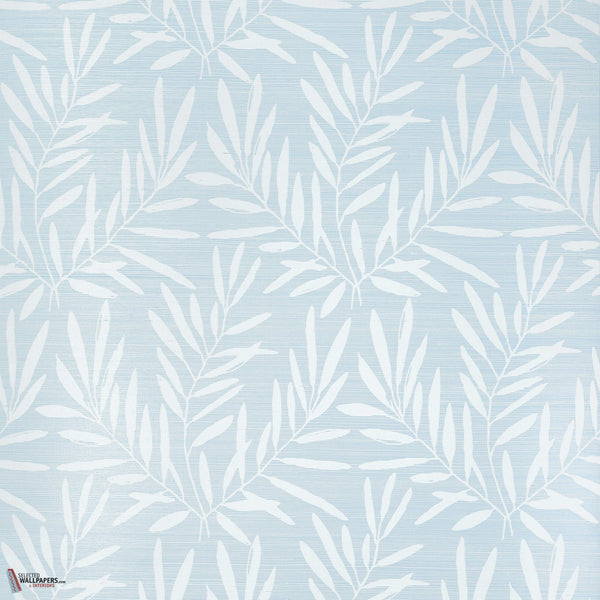 Summer leaves wallpaper-Thibaut-Light blue-Roll-Selected Wallpapers-Interiors
