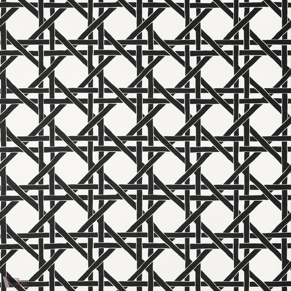 Canary trellis Tapete-Thibaut-Black-Rolle-Selected Wallpapers-Interiors