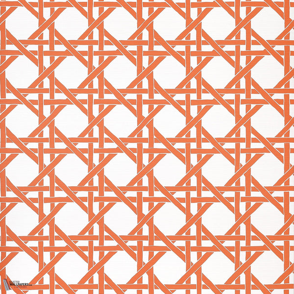 Canary trellis Tapete-Thibaut-Coral-Rolle-Selected Wallpapers-Interiors