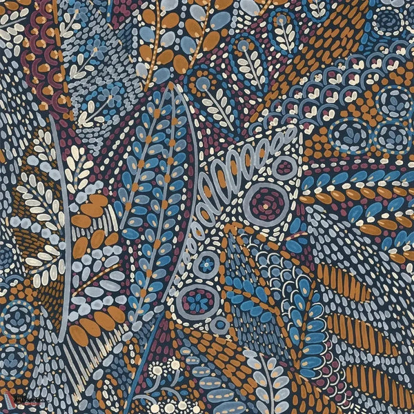 Talavera-Casamance-Tapete-Marine/Ocre-Rolle-Selected Wallpapers
