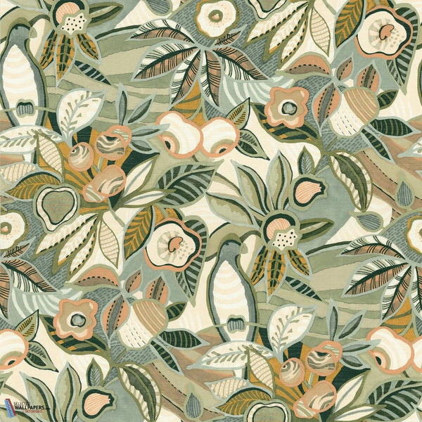 Tehuana-Casamance-wallpaper-Celadon/Amande-Roll-Selected Wallpapers