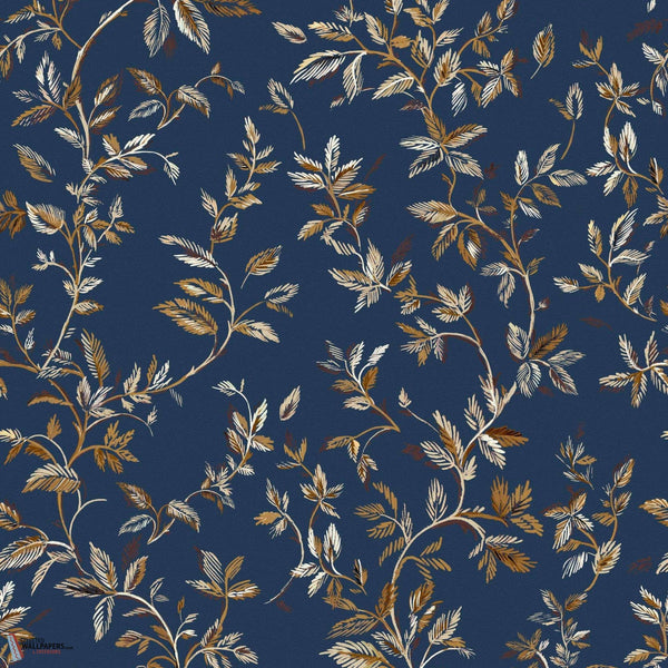 Tenango wallpaper-Coordonne-Indigo-Roll-Selected Wallpapers-Interiors