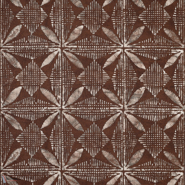 Tortuga batik wallpaper-Thibaut-Brown-Roll-Selected Wallpapers-Interiors