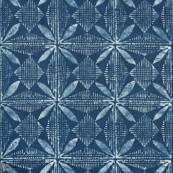 Tortuga batik wallpaper-Thibaut-Navy-Roll-Selected Wallpapers-Interiors