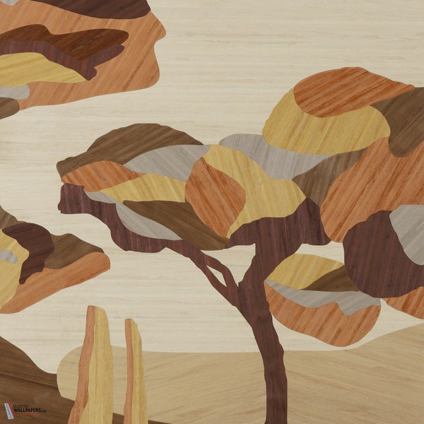 Under the Sycamore Tree Tapete-Arte-Mahogany Wood-Set-Selected-Wallpapers-Interiors