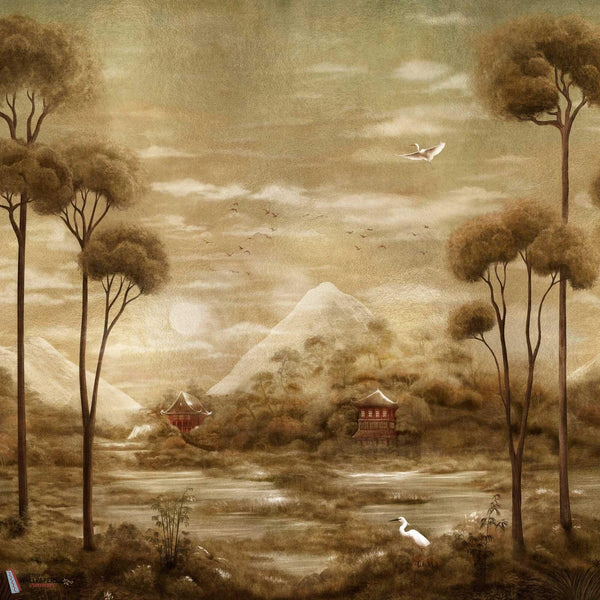 Xi Hu Lake wallpaper-Coordonne-Gold-Metallics-M2-Selected Wallpapers-Interiors