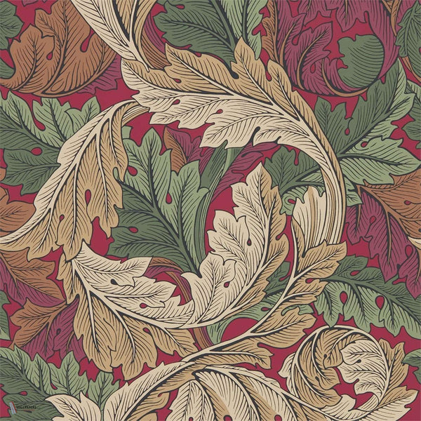 Acanthus wallpaper in Madder/Thyme van Morris & Co