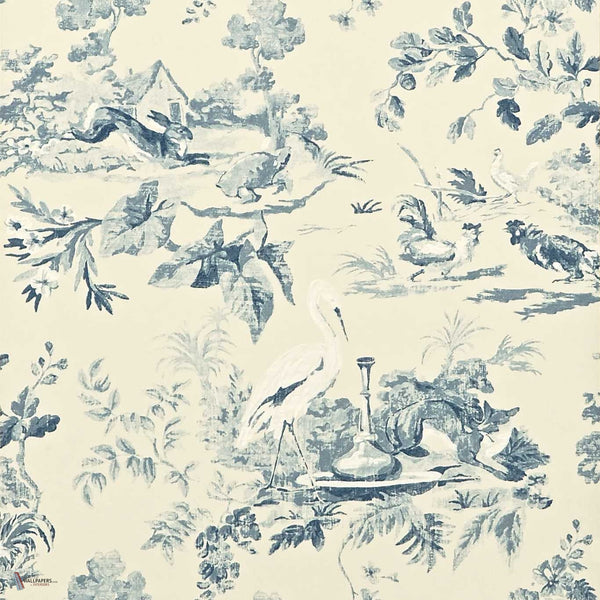 Aesops Fables wallpaper in Blue van Sanderson