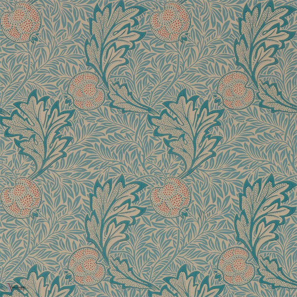 Apple wallpaper in Indigo Antique van Morris & Co
