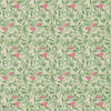 Arbutus wallpaper in Olive/Pink van Morris & Co