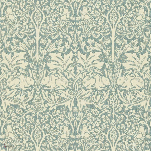 Brer Rabbit wallpaper in Slate/Vellum van Morris & Co