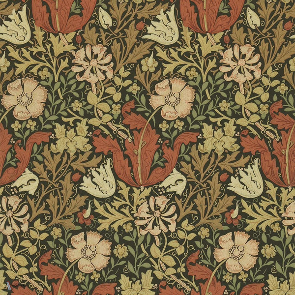 Compton Tapete in Brown/Orange van Morris & Co