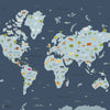 Animal Map Tapete in Wave von Coordonne