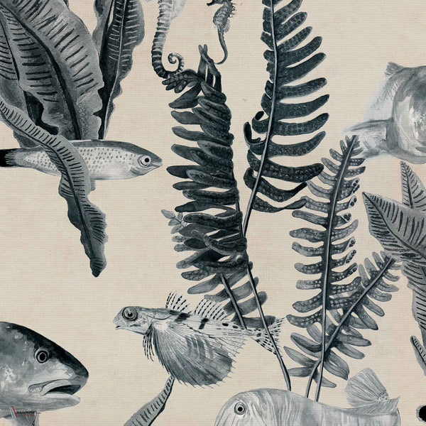 Bank of Fish Tapete in Grey von Coordonne